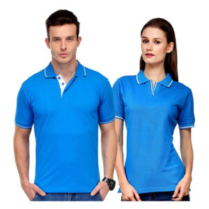 Scott Organic Polo T Shirt Blue White