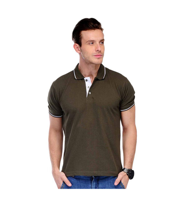 Scott Organic Polo T Shirt Green White